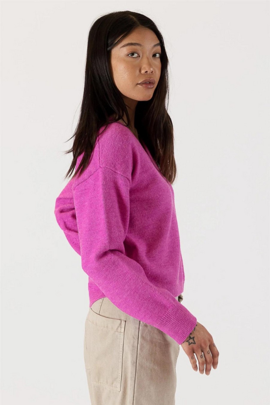 Clothing Lyla+Luxe | Lyla + Luxe, Blake Sweater- Magenta