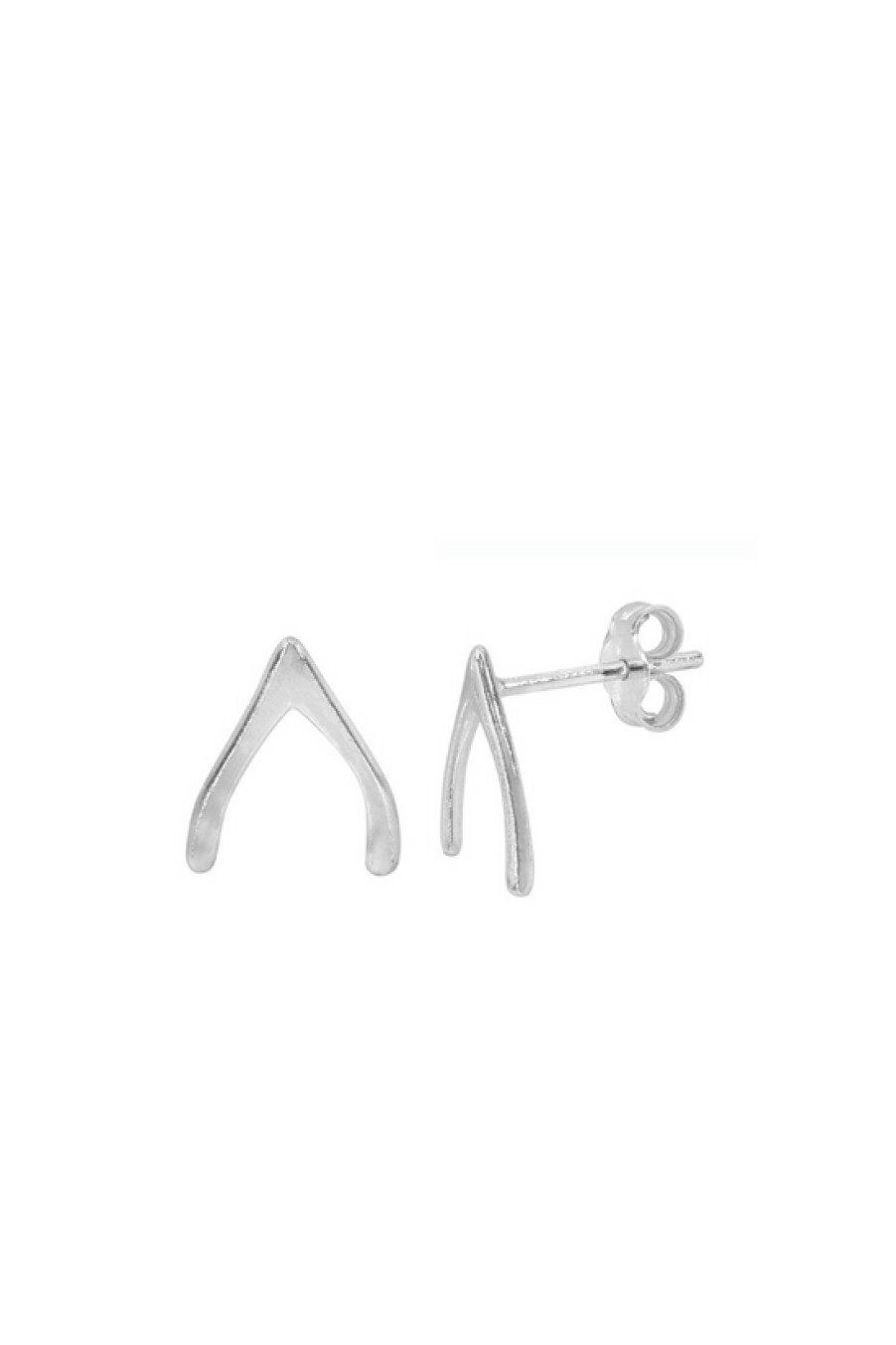 Jewelry Bamiyan | Silver Wishbone Stud Earrings