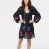 Clothing Benaras | Benaras, Floral Journey Tunic Navy