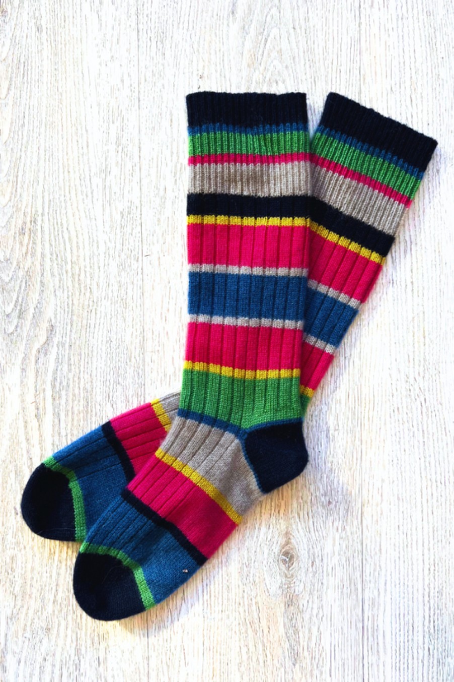 Accessories Snapdragon Designs | Cashmere Cabin Socks- Dark Multi Stripe