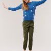 Clothing Snapdragon Designs | Cashmere Metallic Star Sweater- Baltic Blue