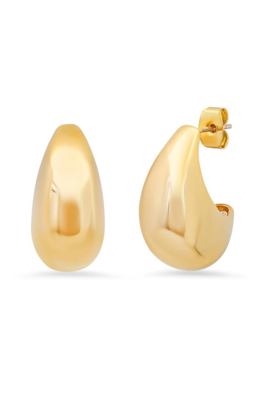 Jewelry TAI | Tai, Puffy Teardrop Gold Huggie Earrings