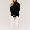 Clothing Snapdragon Designs | Cashmere T-Neck Sweater- Black