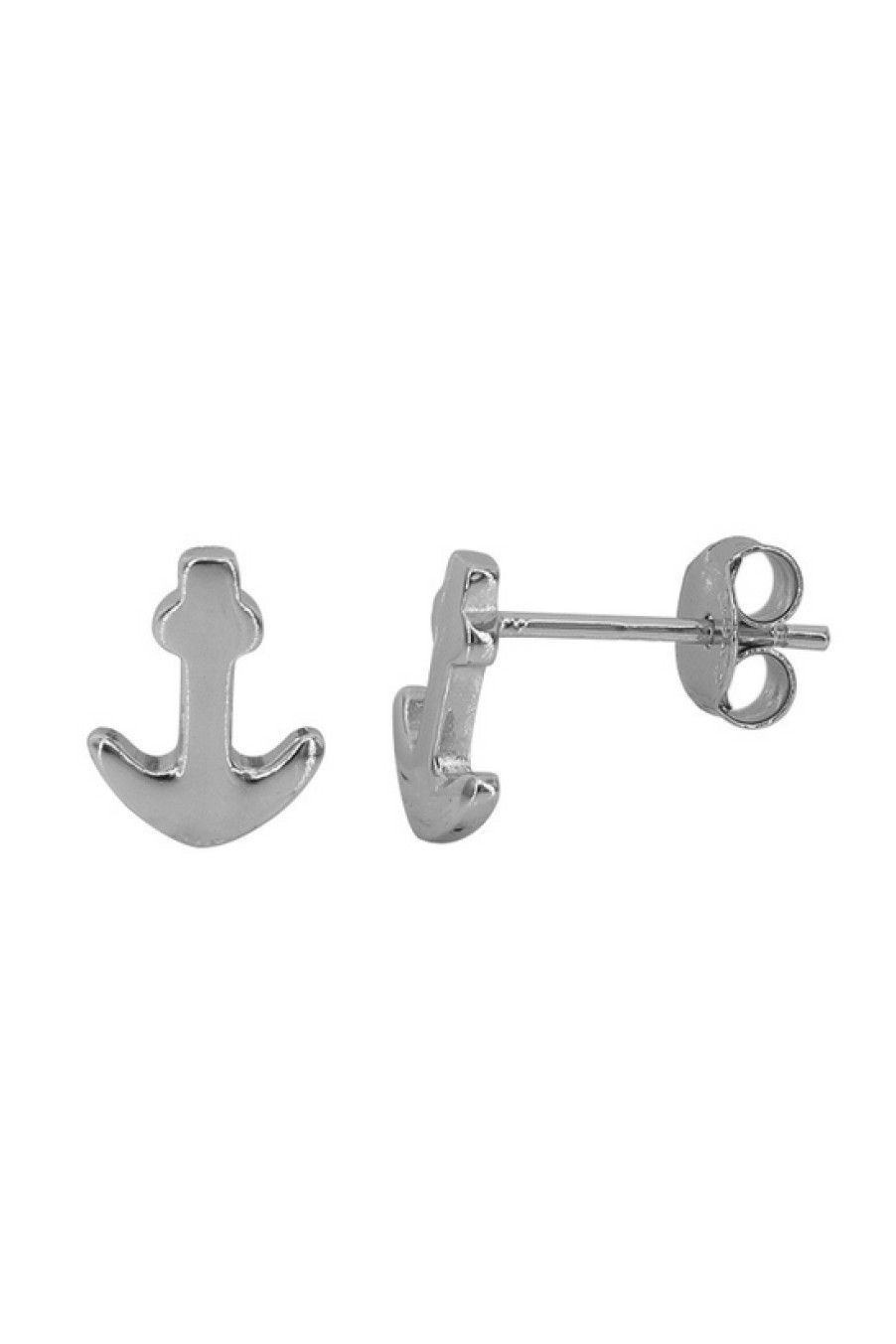 Jewelry Bamiyan | Silver Anchor Stud Earrings