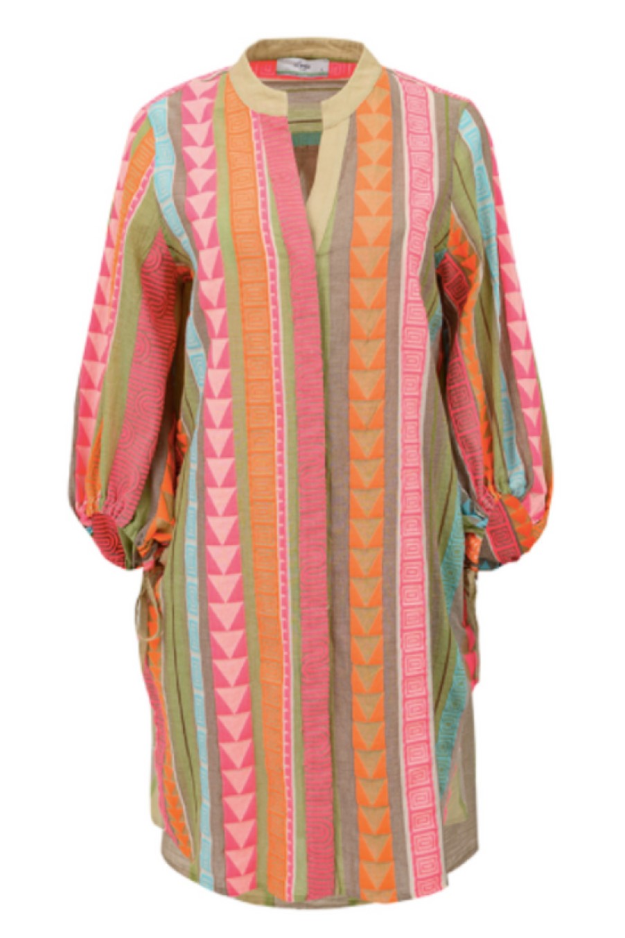 Clothing Devotion | Devotion, Lasithi Dress- Multi/Neon Orange/Pink