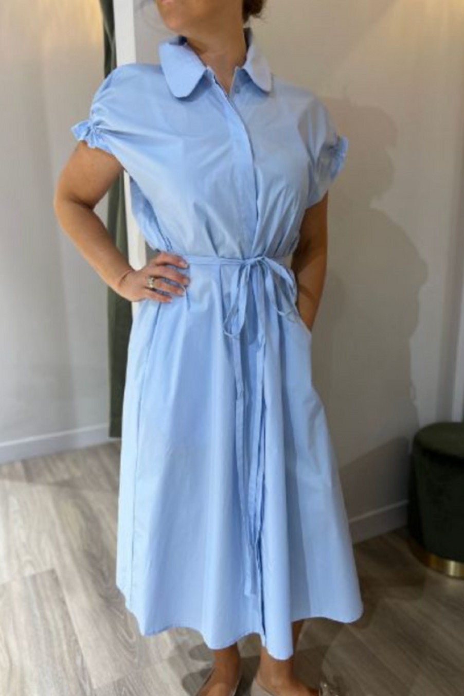 Clothing MeiMeiJ | Meimeij, Sky Blue Shirtdress