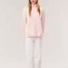 Clothing Snapdragon Designs | Cashmere T-Neck Sweater- Powder