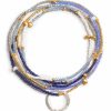 Jewelry The Makery Collection | The Makery, Handmade Beaded Heartstring Necklace- Navy, Jacaranda Blue, Lavender