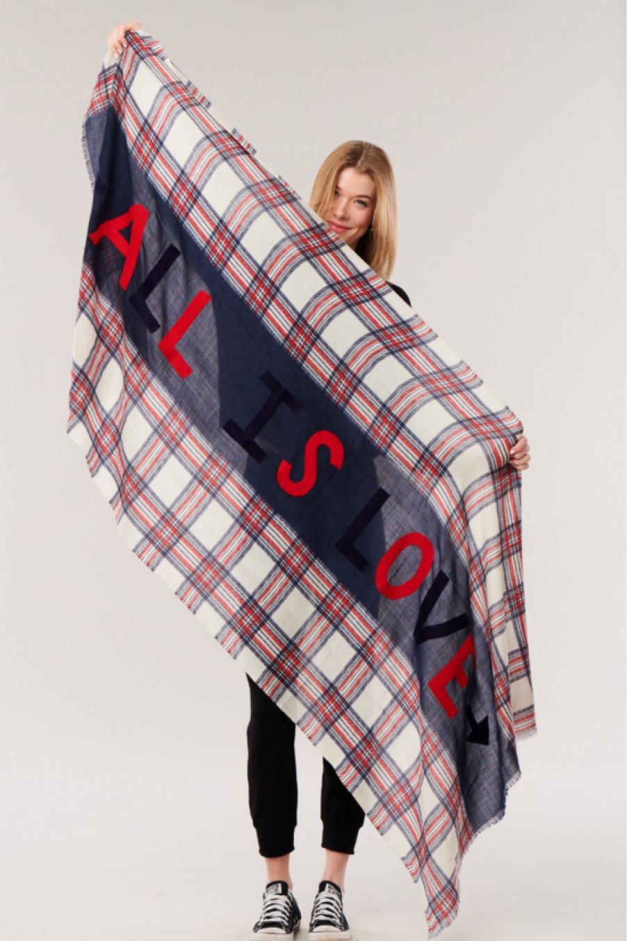 Accessories Citrus | Citrus, All Is Love Wool Scarf- Tartan Stripes