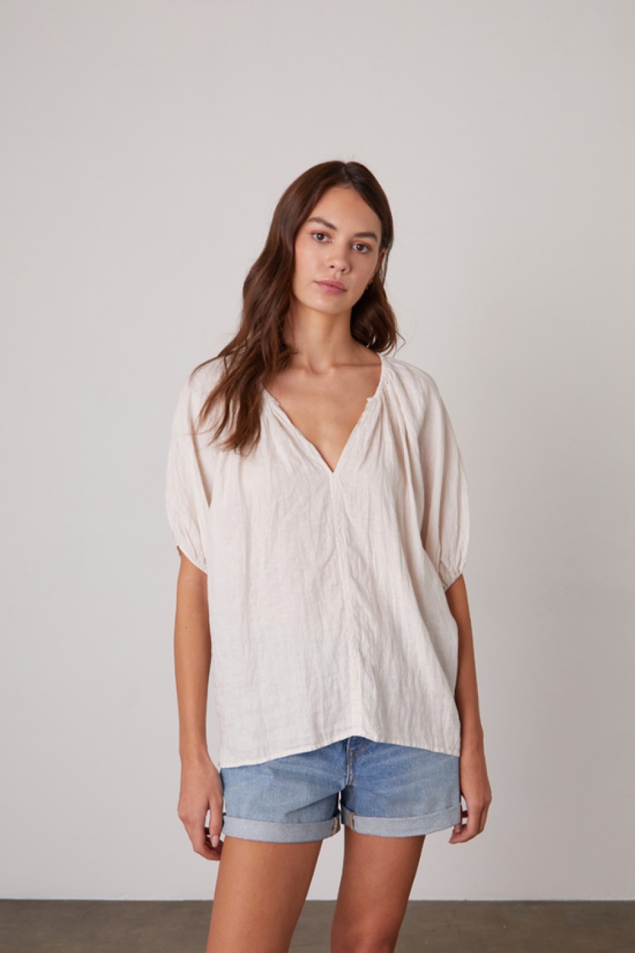 Clothing Velvet | Velvet, Janine Linen S/S Top