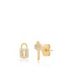 Jewelry TAI | Tai, Pave Lock & Key Stud Earrings