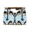 Accessories Tiana | Tiana, Beaded Cut Out Bamboo Handle Bag- Ivory/Navy/Light Blue/Silver