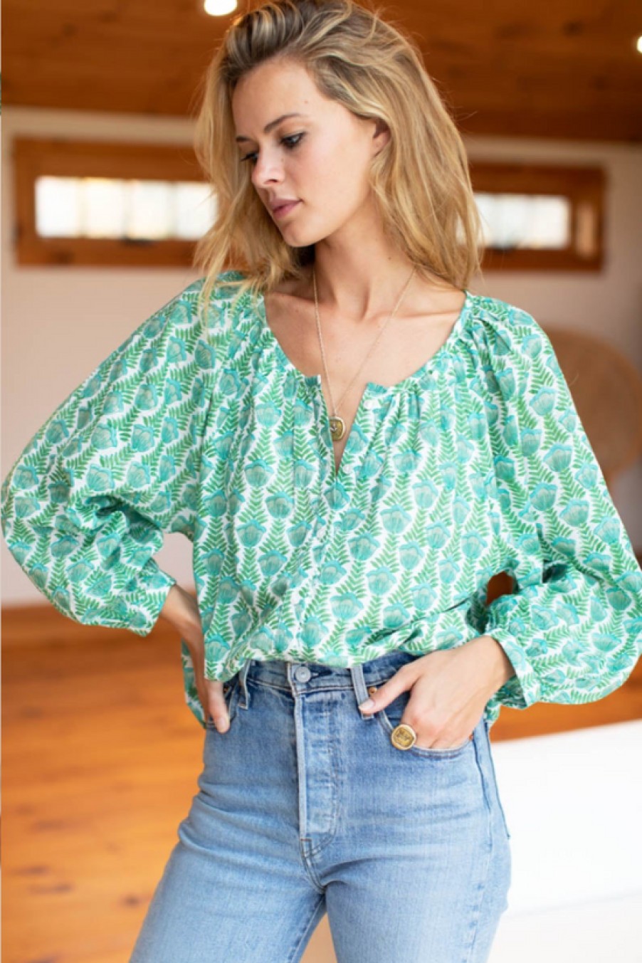 Clothing Emerson Fry | Emerson Fry, Frances Blouse- Frida Evening Garden