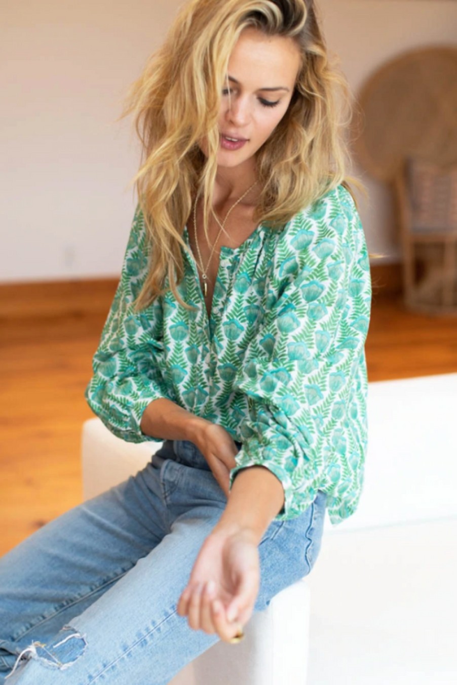 Clothing Emerson Fry | Emerson Fry, Frances Blouse- Frida Evening Garden