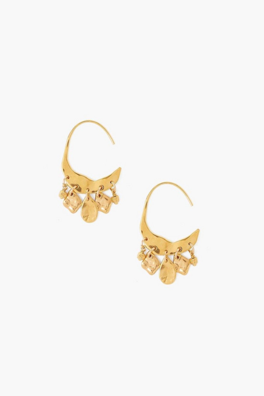 Jewelry Chan Luu | Chan Luu, Petite Gold Crescent Earrings With Dangles