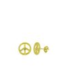 Jewelry Bamiyan | Gold Peace Sign Stud Earrings With Cubic Zirconia