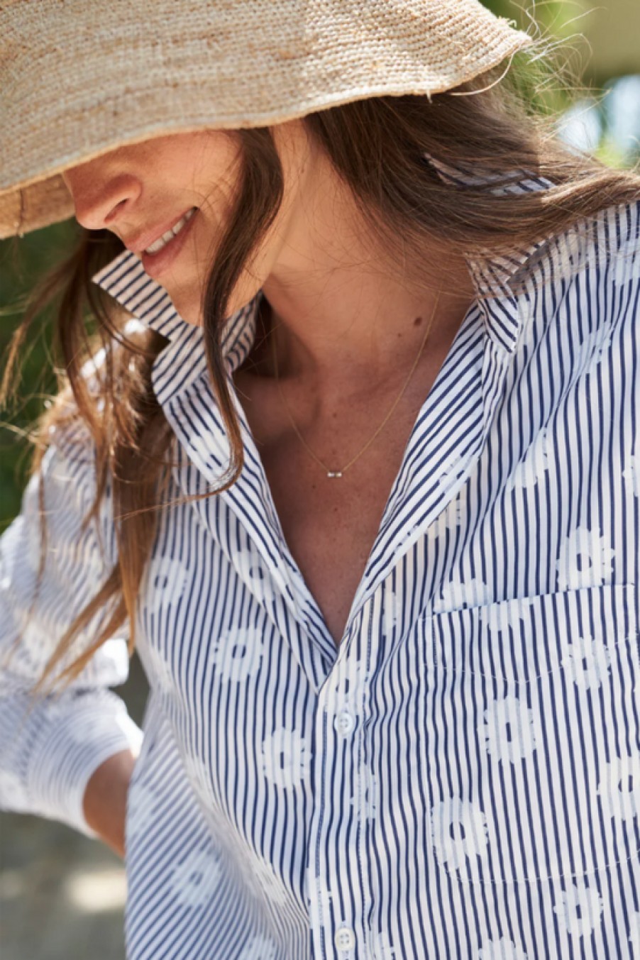 Clothing Frank u0026 Eileen | Frank & Eileen, Frank Classic Button Up Shirt- Blue Stripe With White Flowers