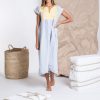 Clothing Nina Leuca | Nina Leuca, Jilly Dress- Light Blue With Yellow Embroidery