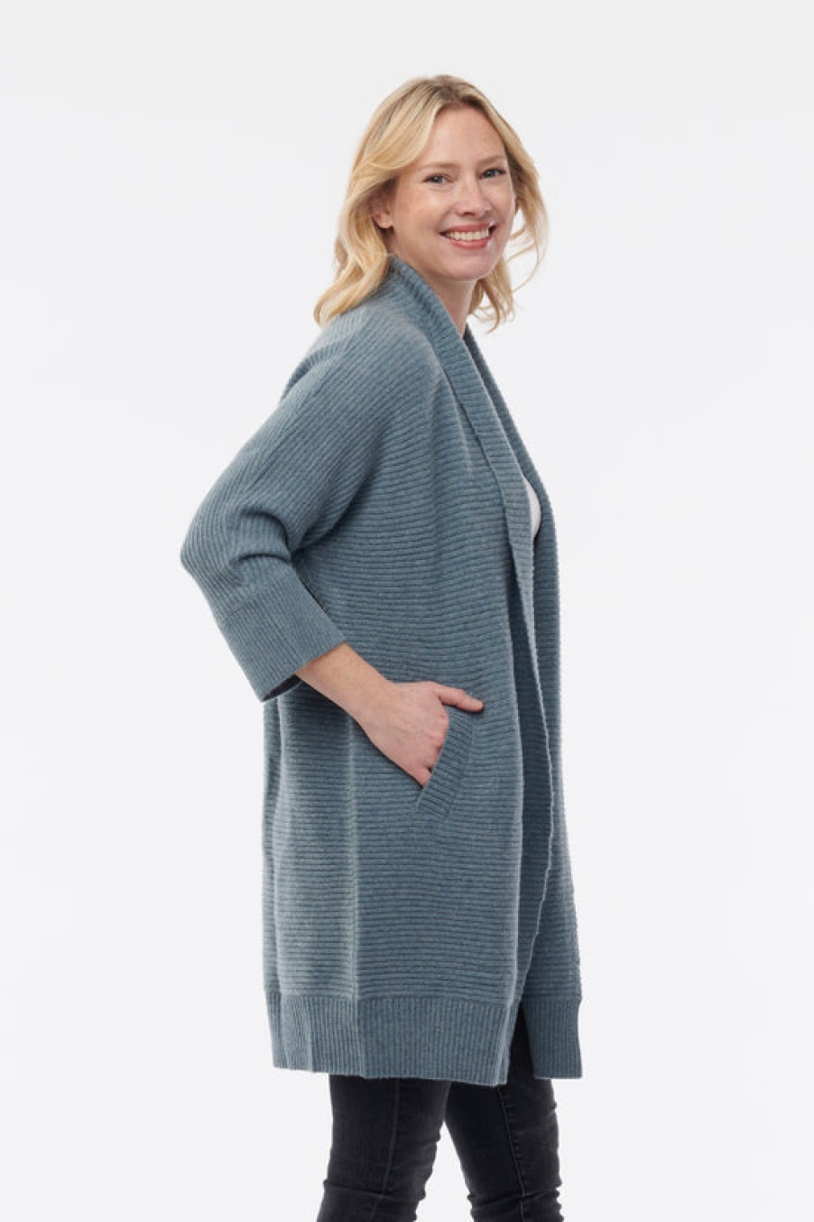 Clothing Snapdragon Designs | Cashmere 3/4 Sleeve Sweater Jacket