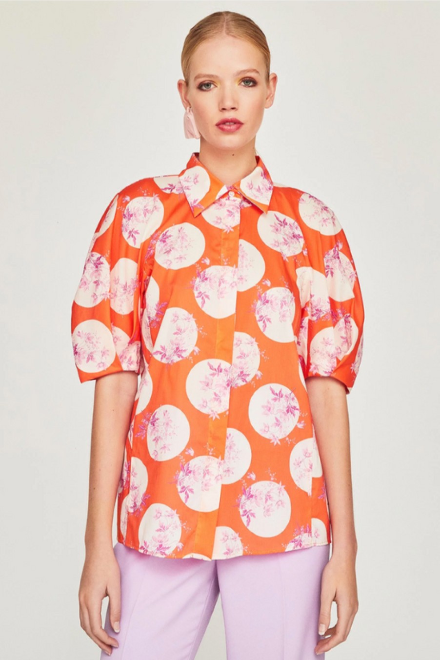 Clothing Mirto | Mirto, Print Blouse Orange