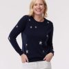 Clothing Snapdragon Designs | Cashmere Metallic Star Sweater- Navy