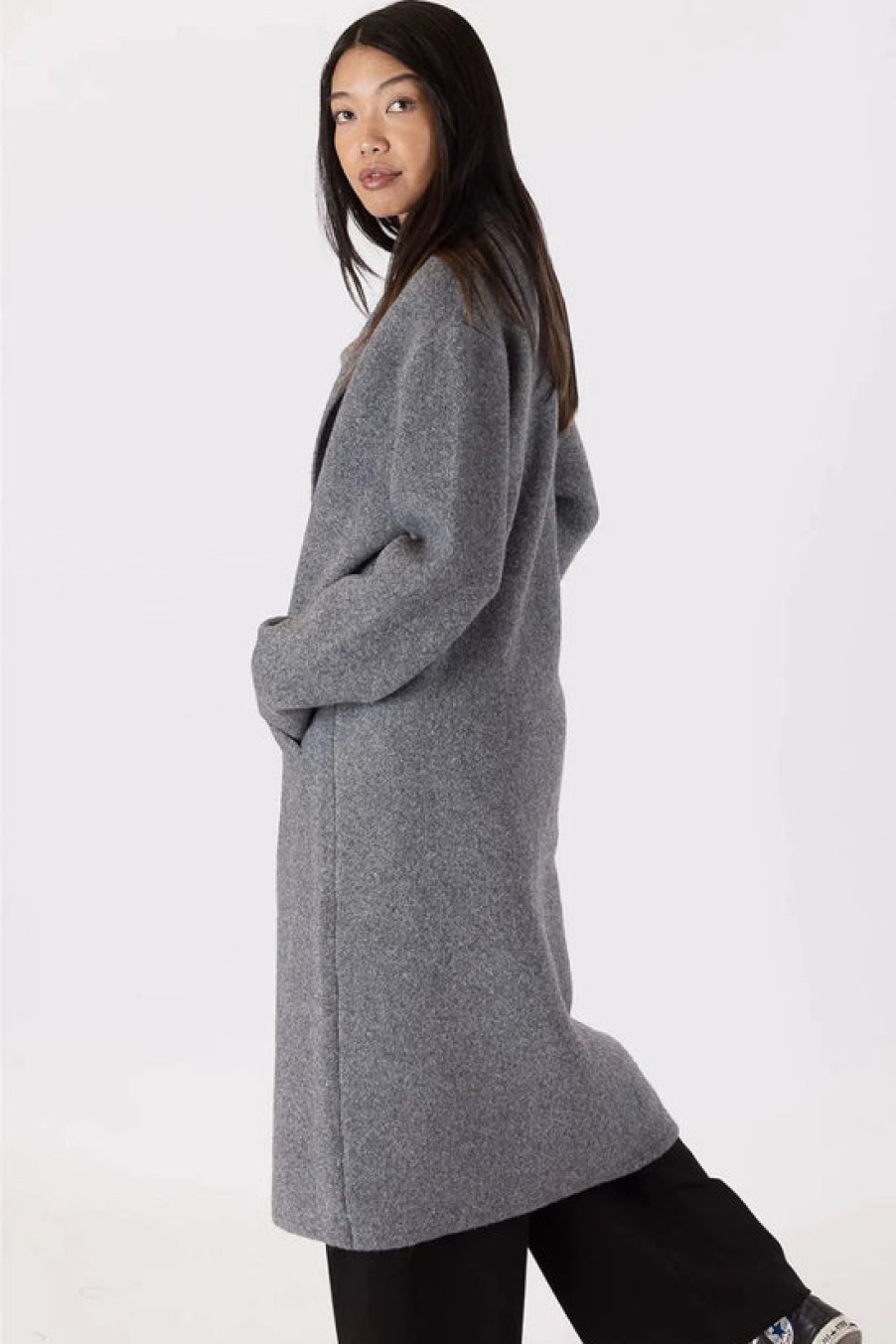 Clothing Lyla+Luxe | Lyla+Luxe, Victoria Oversized Long Coat- Grey