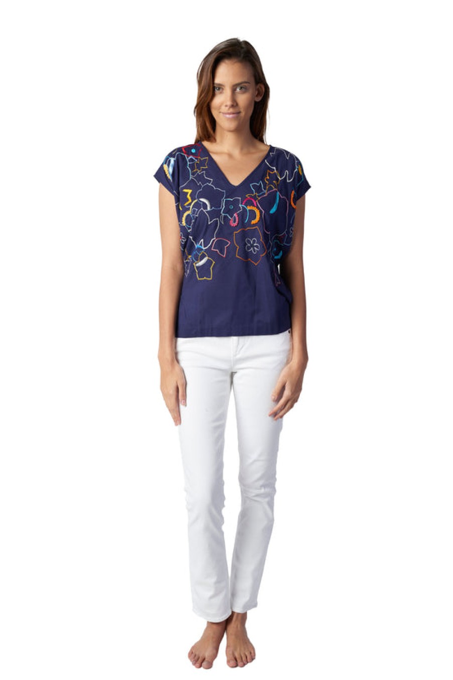 Clothing Snapdragon Designs | Cotton Embroidered Top