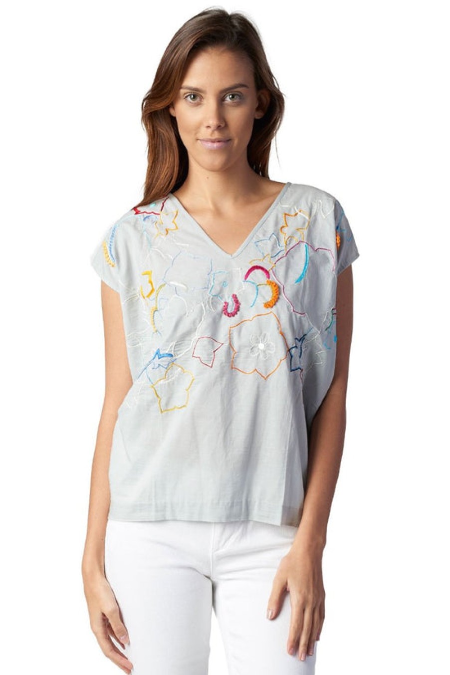 Clothing Snapdragon Designs | Cotton Embroidered Top