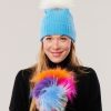 Accessories Snapdragon Designs | Cashmere Ribbed Hat With Pom Pom