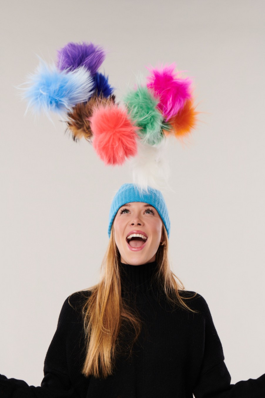 Accessories Snapdragon Designs | Cashmere Ribbed Hat With Pom Pom