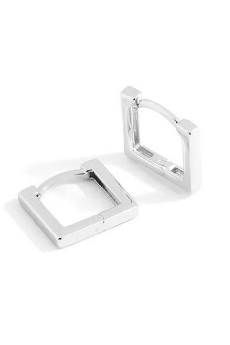 Jewelry The Makery Collection | The Makery, Square Huggie Earring- Sterling Silver