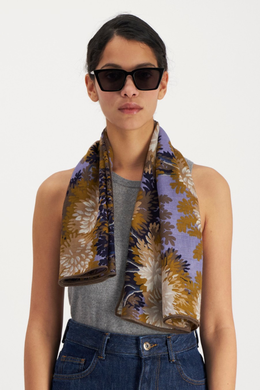 Accessories Inoui Editions | Inoui Editions, Fontainebleau Square 100 Scarf- Lilac