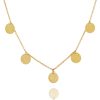 Jewelry The Makery Collection | The Makery, Gold Five Disc Necklace