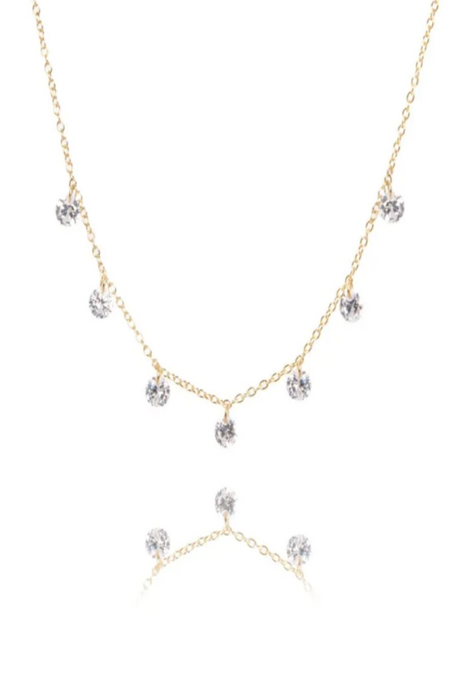 Jewelry The Makery Collection | The Makery, Gold 7 Crystal Necklace