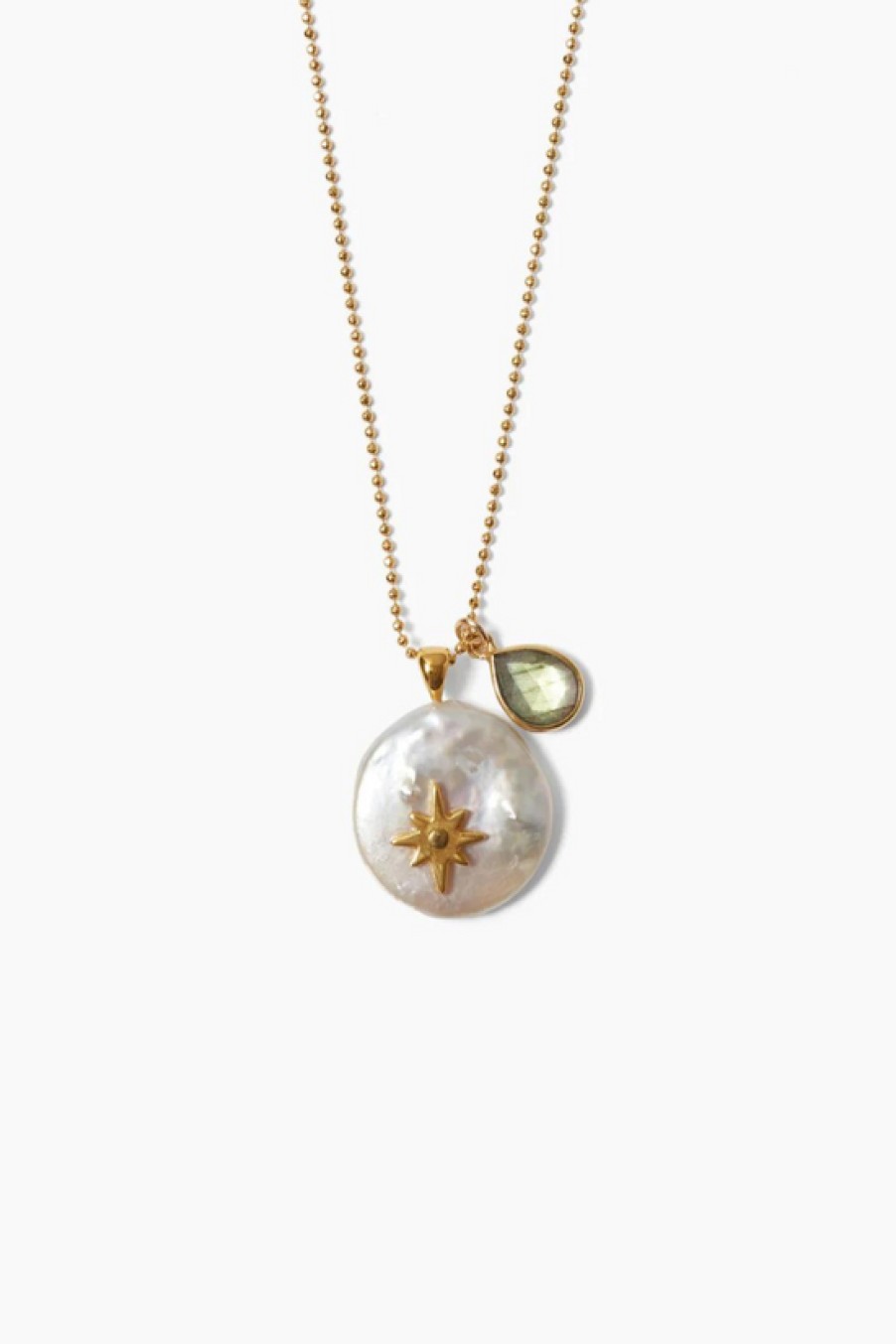 Jewelry Chan Luu | Chan Luu, Beacon Charm Necklace- White Pearl Mix