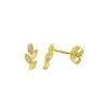 Jewelry Bamiyan | Gold Leaf Stud Earrings