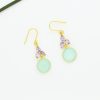 Jewelry Schmuckoo | Schmuckoo, Leaf Gold Earrings- Aqua Chalcedony & Amethyst