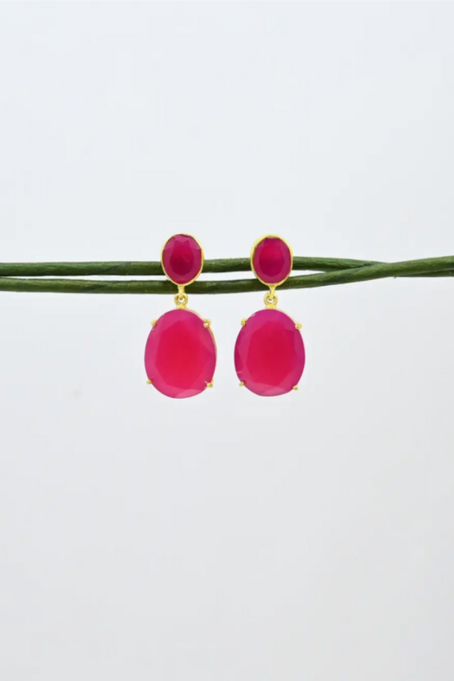 Jewelry Schmuckoo | Schmuckoo, Double Pink Tourmaline Stone Stud Earrings