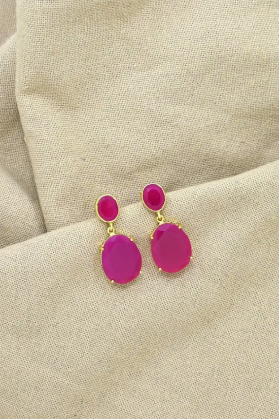 Jewelry Schmuckoo | Schmuckoo, Double Pink Tourmaline Stone Stud Earrings