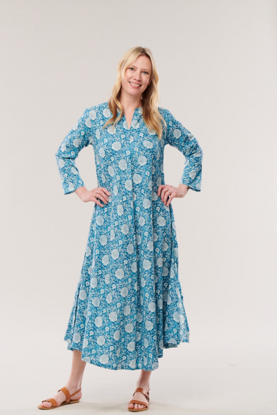 Clothing Dolma | Dolma, Calypso Blue Flower Dress