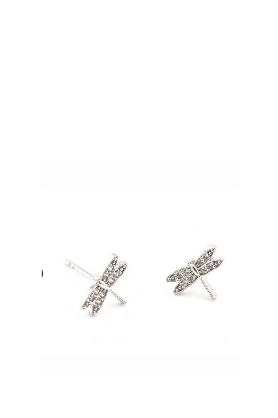 Jewelry TAI | Tai, Dragonfly Silver Cz Stud Earrings