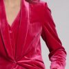 Clothing Vilagallo | Vilagallo, Velvet Smoking Jacket- Hot Pink