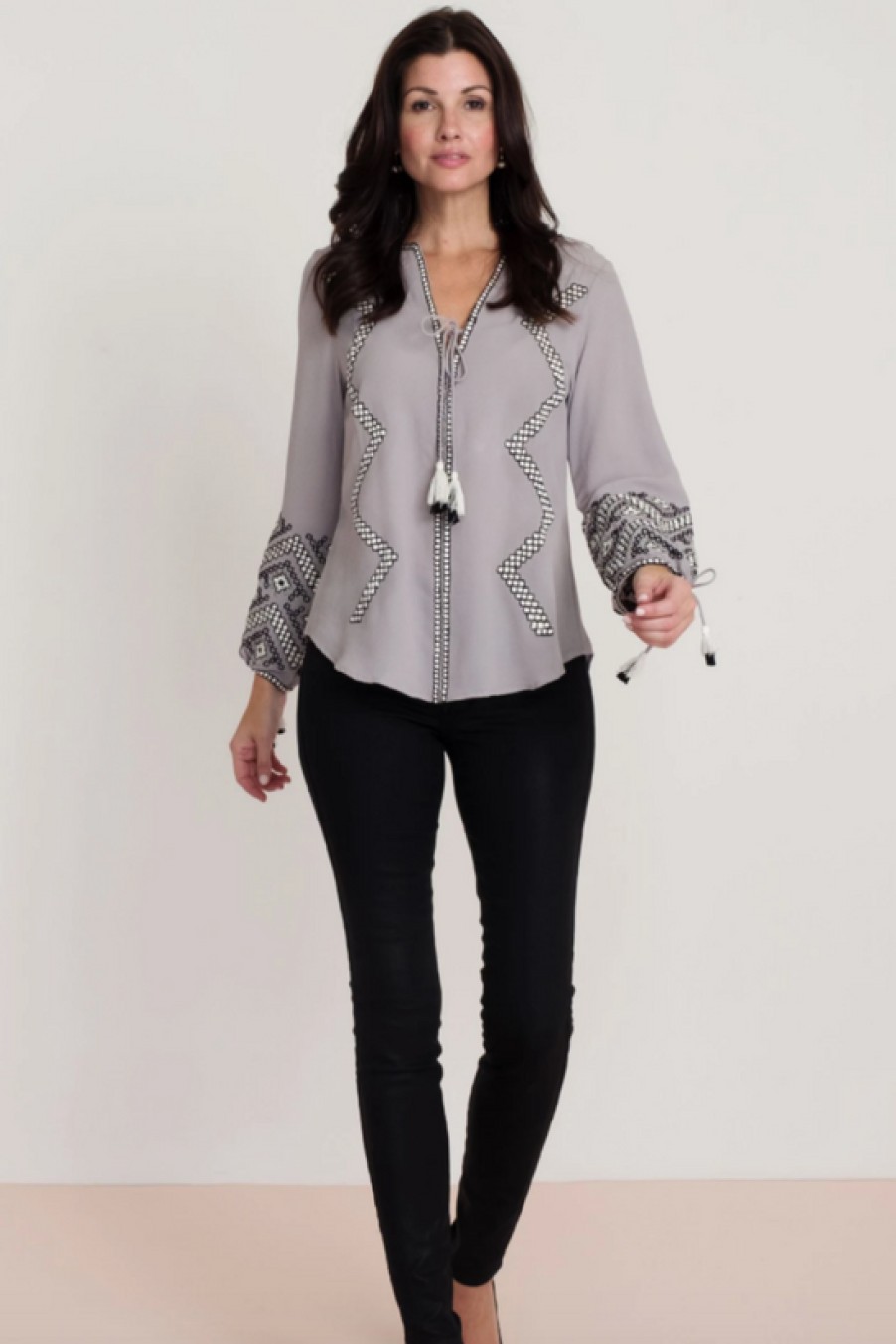 Clothing Rungolee | Rungolee, Belize Blouse- Dove Grey