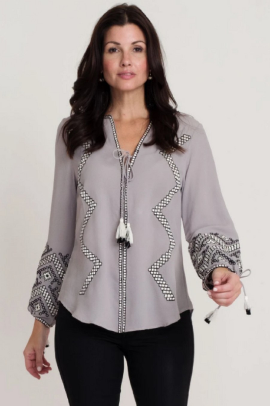 Clothing Rungolee | Rungolee, Belize Blouse- Dove Grey