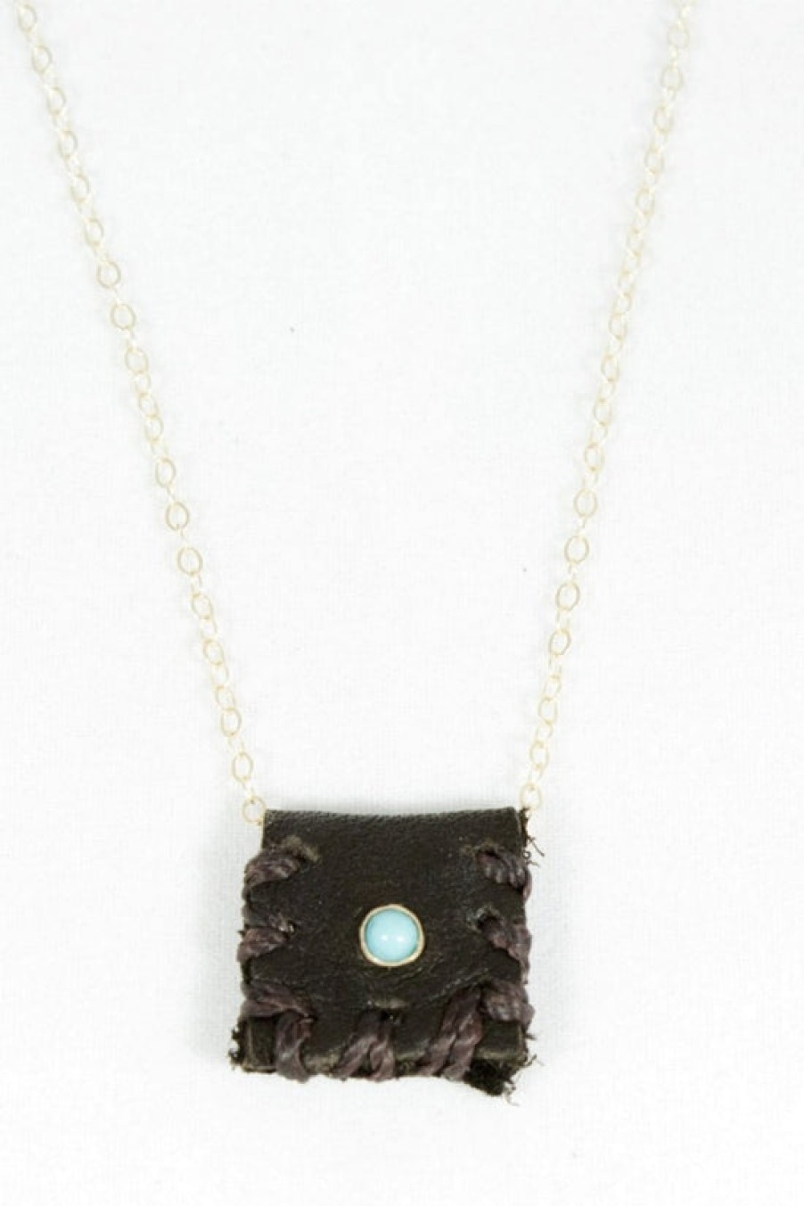 Jewelry See Real Flowers | See Real Flowers, Dark Leather Talisman Necklace