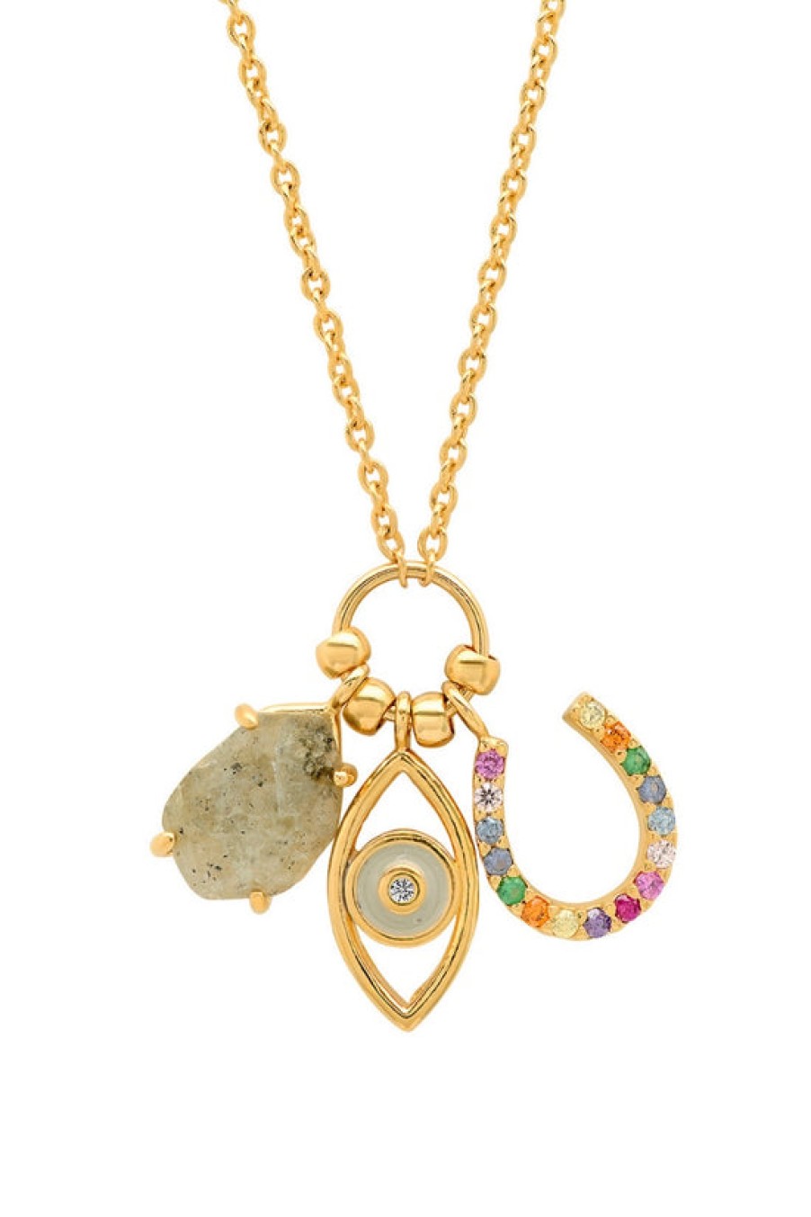 Jewelry TAI | Tai, Gold Multicoloured Charm Necklace