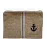 Accessories Citrus | Citrus, Canvas Clutch- Beige/Blue Anchor Stripes