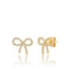 Jewelry TAI | Tai, Gold Bow Cz Studs