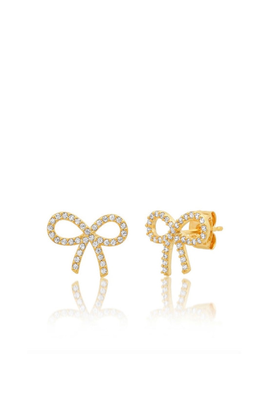 Jewelry TAI | Tai, Gold Bow Cz Studs