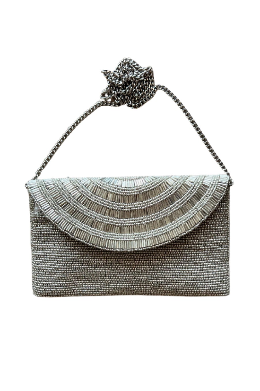 Accessories Tiana | Tiana, Small Half Over Clutch- Silver